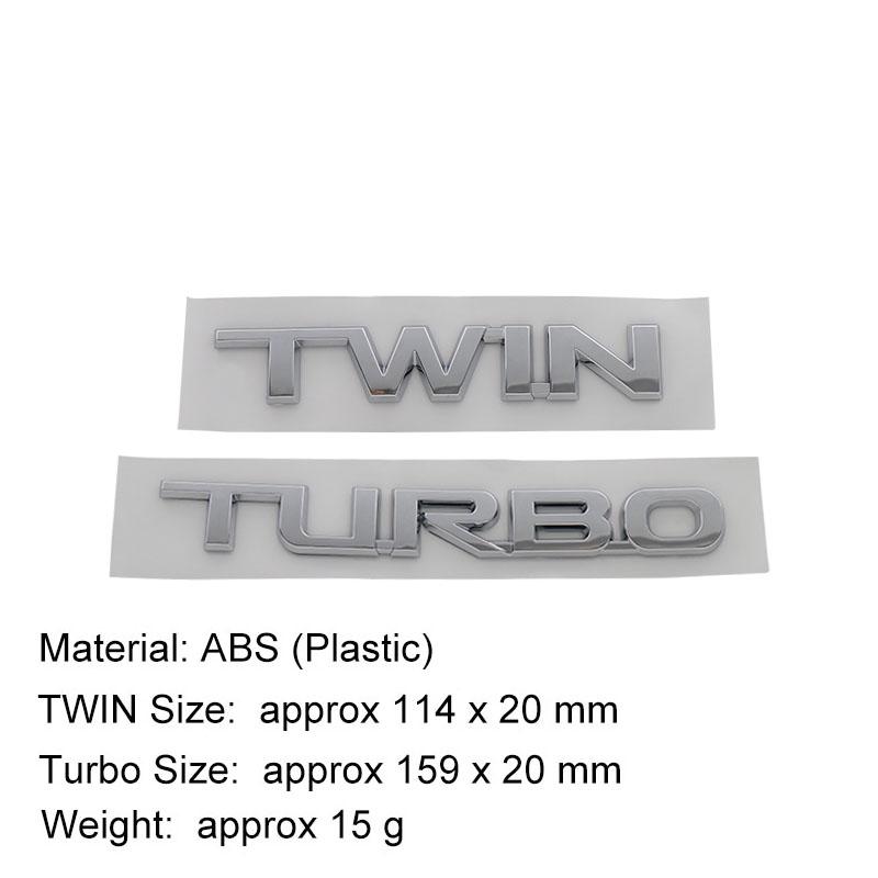 3D Premium ABS Twin Turbo Letter Sticker Tail Bumper Badge Auto Rear Trunk Emblem Accessories Exterior Decoration