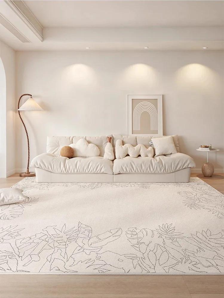 Log Texture Beige Forest Area Rug Modern Light Luxury Living Room Carpet Soft Machine Washable Bedroom Decorative Floor Mat