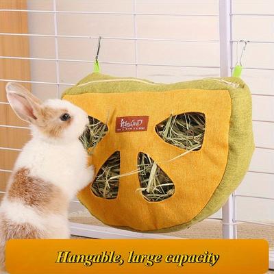 1pc Rabbit Hay Bag Hanging Hay Rack Feeding Bag Guinea Pig Chinchilla Large Capacity Anti-stealing Hay Rack Suitable for Gifts To Friends and Family