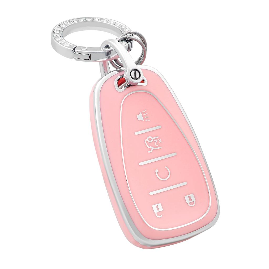 5 Buttons TPU Car Key Case Cover Fob For Chevrolet 2017-2019 Chevy Malibu Camaro Cruze Traverse Sonic Volt Bolt Equinox Protecto