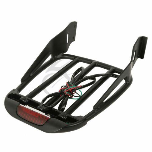 Motorcycle Two-Up Luggage Rack with LED Light For Harley Sportster XL Iron 883 1200 2004-2019 Dyna Street Bob SuperLow 2006-2017