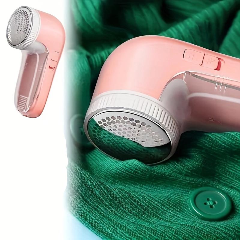 Electric Fabric Shaver Pink Clothes Hair Remover Sweater Hair Ball Trimmer Wire Cutter with Replaceable Stainless Steel Blades for Sofas and Clothes