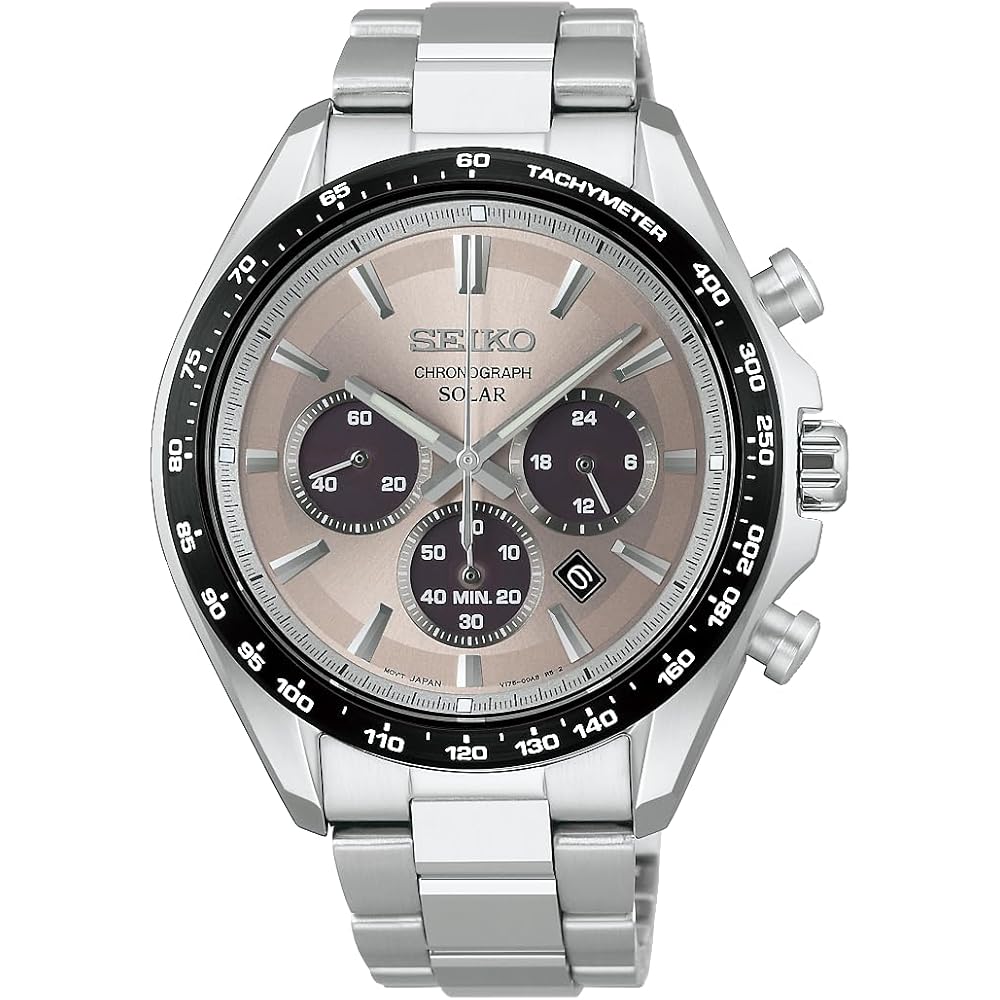 

Seiko Selection SBPY181 Men s Solar Chronograph Watch with Date Calendar and 24-Hour Hand Gray Silver S Series