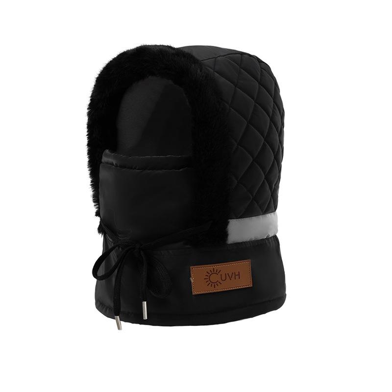 Winter velvet warm ear protection men and women outdoor riding skiing cold hat mask scarf integrated hat