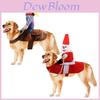 Vánoční kostým jezdce na psu, rytířský styl s panenkou a kloboukem, obleček pro domácí mazlíčky
