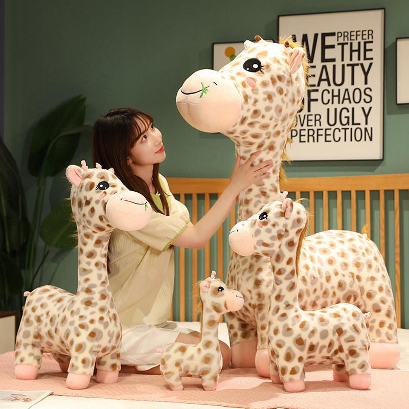 Plush Giraffe Toy Cartoon Stuffed Animal Doll Cute Deer Decoration Gift Kids