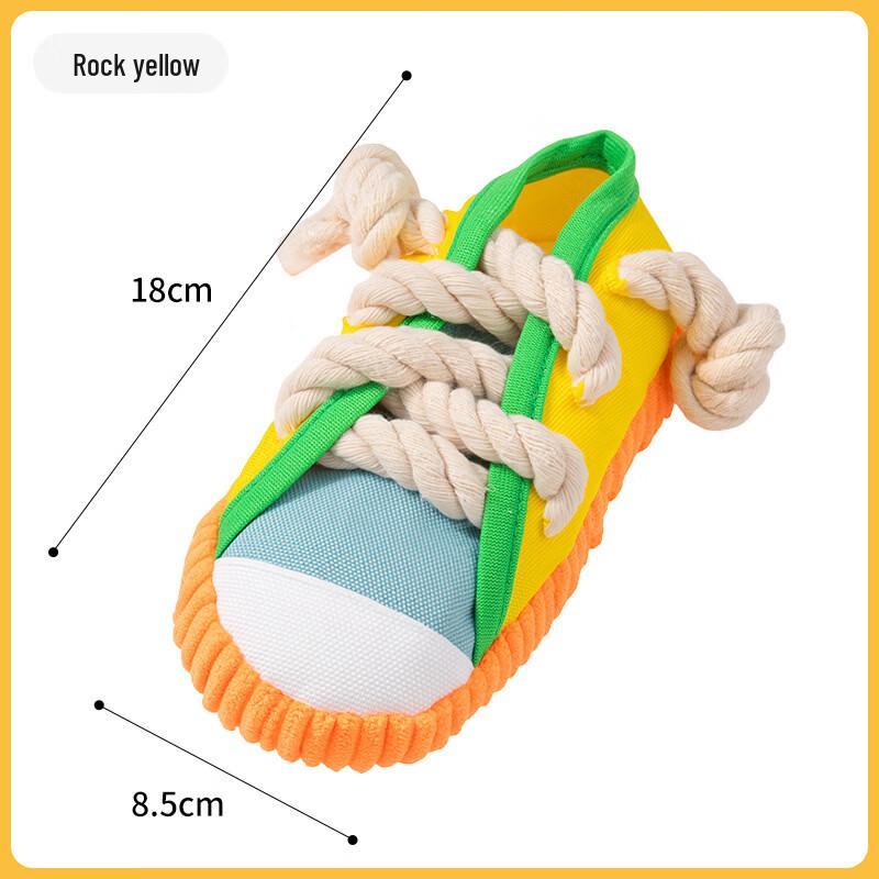 Qi e Rope Knot Shoe Squeaky Dog Toy