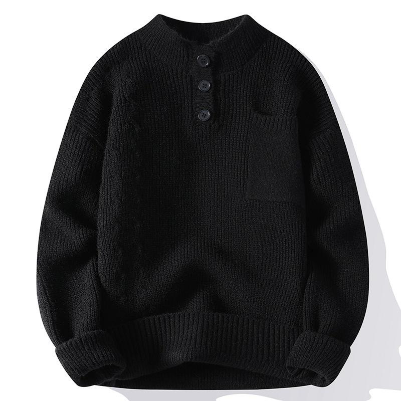 2024 New Men Crew Neck Sweater Solid Color Pullover Knitted Casual Sweatwear Woolen Mens Tops High-Quality Mens Clothing