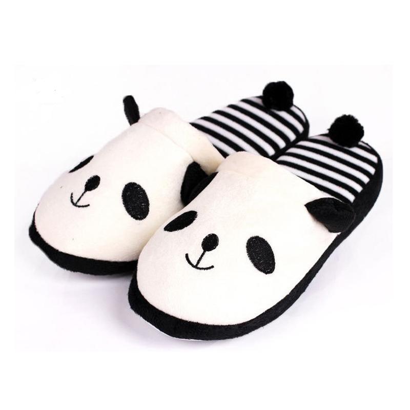 2024 New Women Flat Shoes Female Slippers Lovely Cartoon Panda Home Floor Soft Slippers Female Shoes Chausson Femme Slides