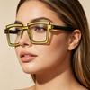 2 Pairs Men and Women's Fashion Sunglasses Square Frame Candy Color Glasses for Parties Shopping and Selfie