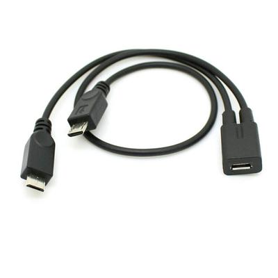 Langlebiges Micro-USB-Kabel für zwei Geräte mit Micro-USB-Schnittstelle zum gleichzeitigen Aufladen Y-Splitter-Kabel Lötstellen
