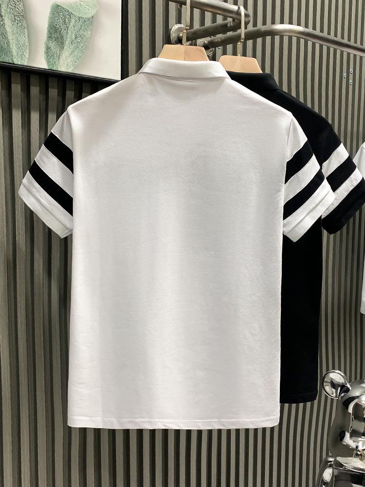 Men's Slim-Fit Striped Polo Short-Sleeve Lapel T-Shirt - Summer Style