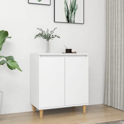 Vidaxl Cabinet with Wooden Legs, White 60X35X70 Cm