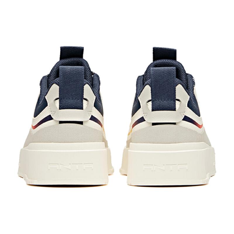 Anta Life Collection Anti Slip Wear Resistant Low Top Skateboard Shoes Men's White Blue Gray Sneakers 912228033-12