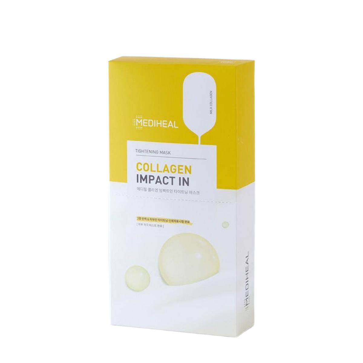 MEDIHEAL Collagen Impact In Tightening Mask 10-Pack Set Firming Nourishing Facial Sheet Masks