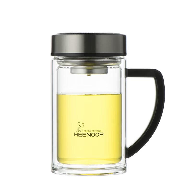 Heenoor Double-Layer Glass Mug with Handle