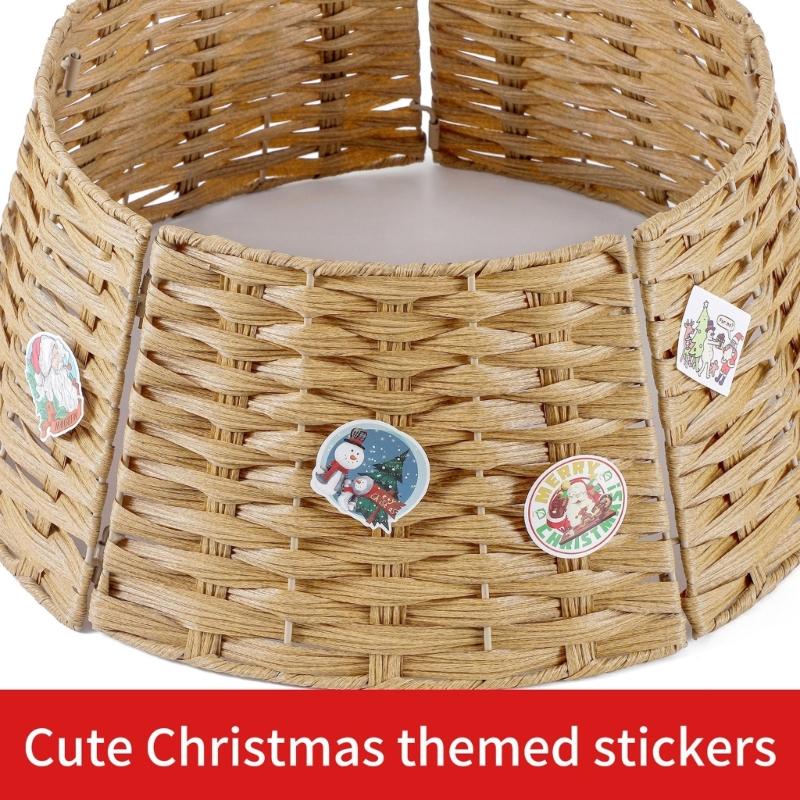 Elegant Wicker Christmas Tree Skirt Traditional Holiday Decoration Essential X3UC