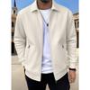 New Casual Men's Winter New Solid Color Pocket Zipper Long Sleeve Jacket