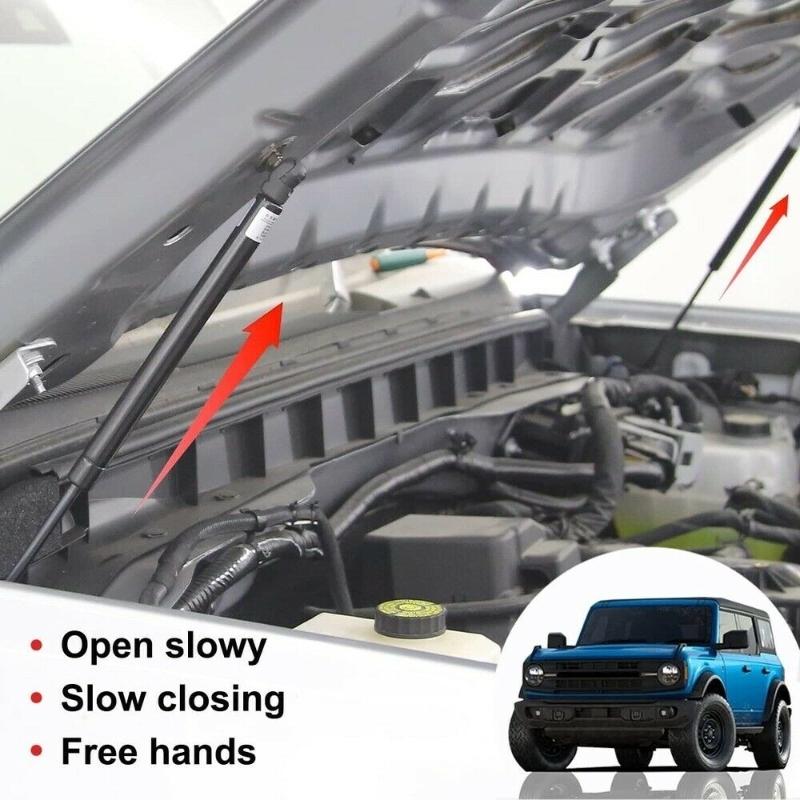 Car Front Hood Gas Shocks Hood Strut Lift Supports Spring Dampers For Ford Bronco 2021 2022