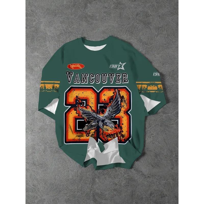 Summer Round Neck 3D Jersey Print Top Fashionable Casual Breathable Short Sleeved Men's T-shirts