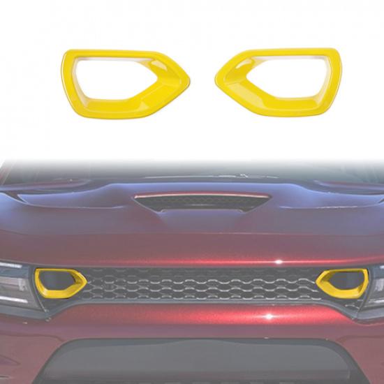 Front Bumper Grille erts Mesh Trim Cover Decor For 2015+ Dodge Charger Yellow