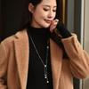 Autumn And Winter Fashionable Simple Long Fringed Necklace Women'S Pearl Zircon Rubik'S Cube Sweater Chain Autumn And Winter Versatile