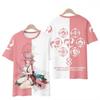 2026 Summer New Fashion Source Impact 3D Printed T-shirt Anime Game Yae Miko Street Men's and Women's Casual Oversized T-shirt Y
