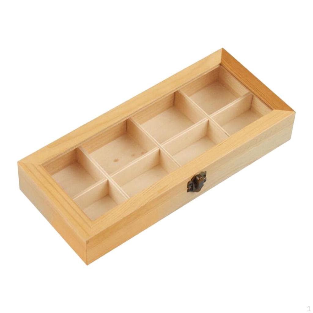 Caja de Té de Bambú de 4/6/8 Compartimentos, Cofre, Organizador Portahojas con Tapa de Cierre,