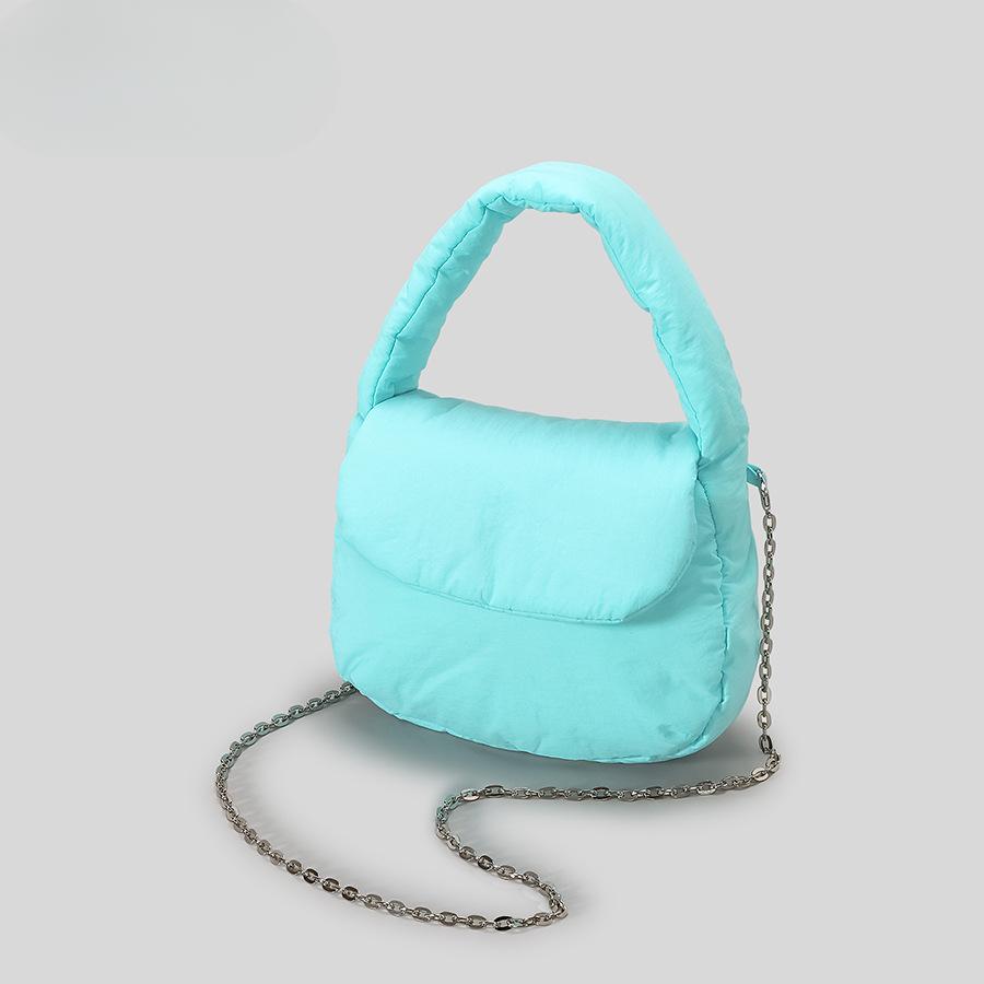 Dámská klopová kabelka na klip z bavlny, malá kabelka v bonbónové barvě, přes rameno/crossbody, roztomilá lehká sedlová kabelka