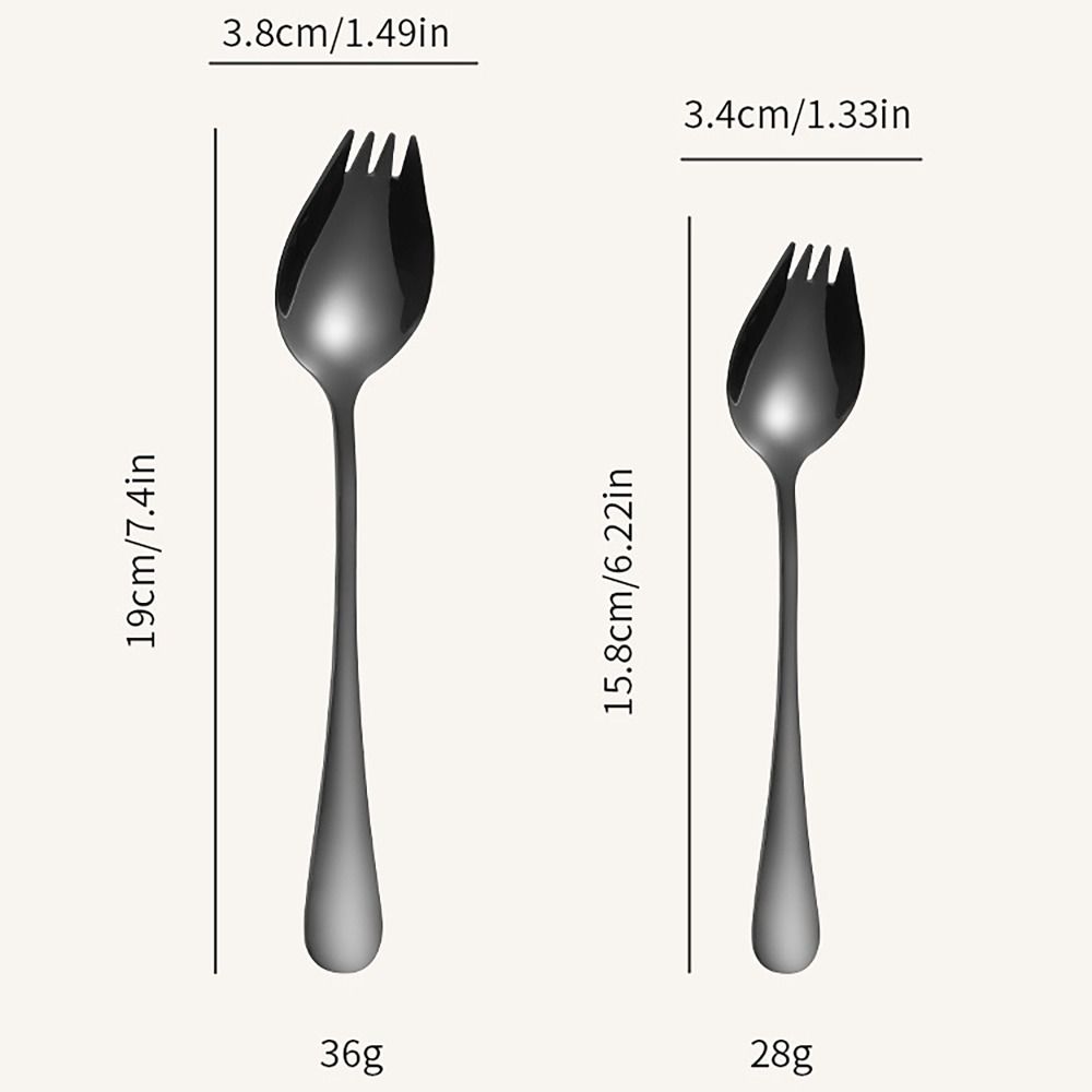 Stainless Steel Spork Dessert Spoons Long Handle Dessert Spoon Soup Spoons  for Kitchen Tools