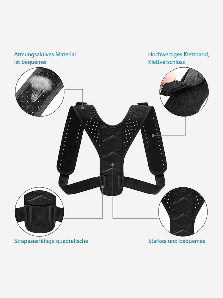 

Невидимый ремень для коррекции спины, дышащий ремень для коррекции сутулости, регулируемый ремень для коррекции осанки сидя и ключицы One size fits all чёрный