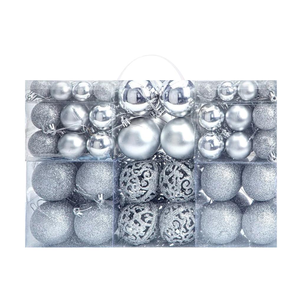 100-Piece Christmas Ball Ornament Set with Gift Box, 3-6 Christmas Tree Hanging Decorations for Home