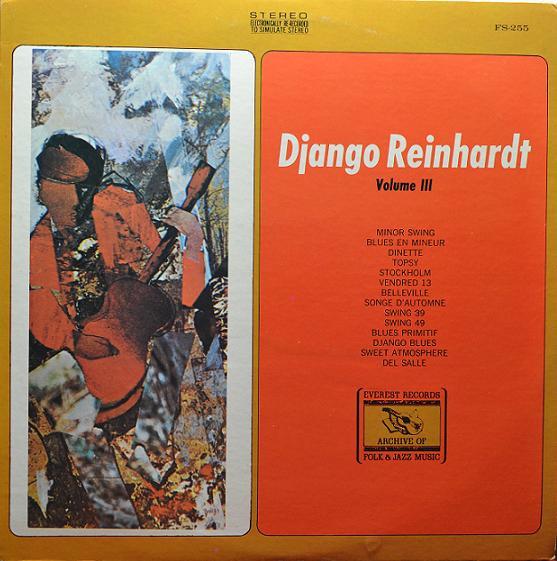 LP Record DJANGO REINHARDT  Django Reinhardt Volume III FS255 EVEREST US Jazz Used