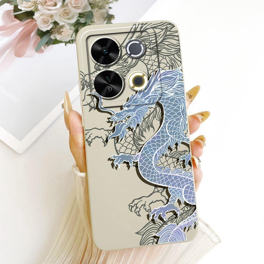 For Itel P65 4G Phone Case Cute Rabbit Painted Liquid Soft Silicone Bumber Shell For Itel P 65 4G Capa P671L Back Cover