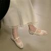 Damen Frühling Sommer Mary Jane Schuhe Ballerinas Atmungsaktives Mesh Stickerei Flats Süße Schleife Weibliche Tägliche Gehsandalen