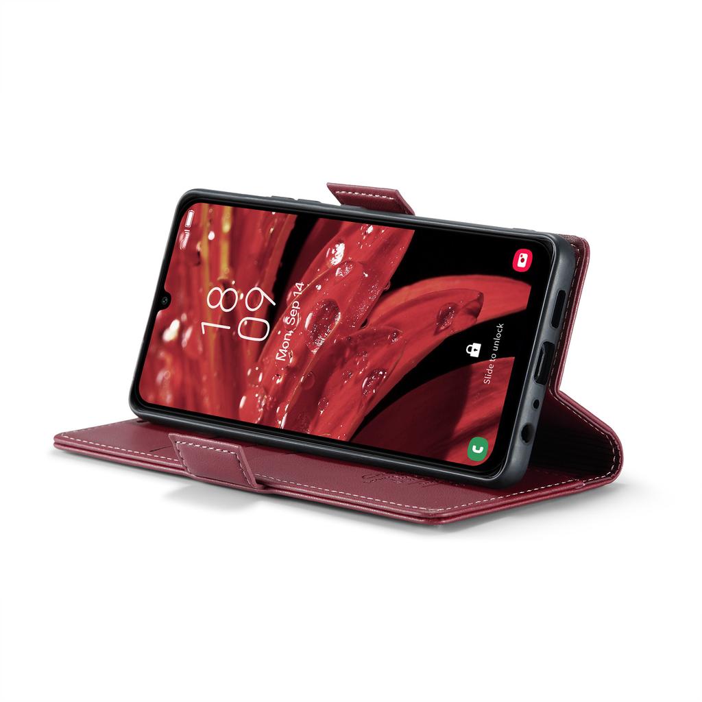 For Samsung Galaxy A25 5G (Global) (161.0 x 76.5 x 8.3mm) Leather Case CASEME 023 RFID Blocking 3 Card Slot Mobile Cover