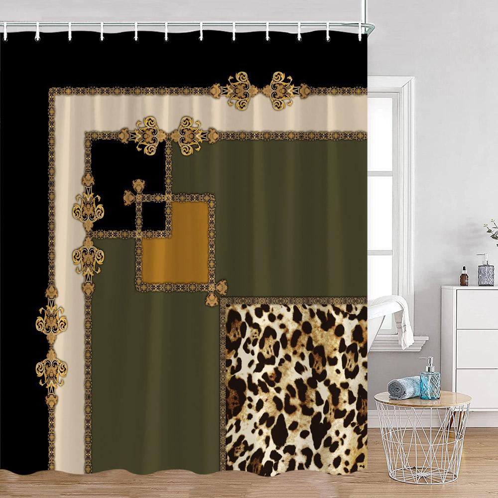 Leopard Pattern Shower Curtain Panther Wild Animals Modern Fashion Bathroom Decorations Ployester Bathtub Curtain with Hooks