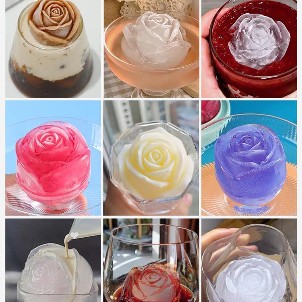 Silicone Romantic Ice Rose Mold for Whiskey Bourbon Cocktails Wine Fruit Juice