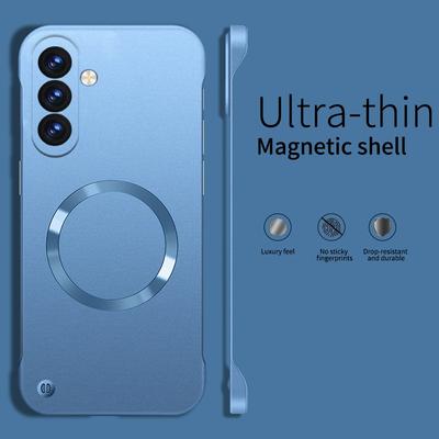Ultra Thin Metallic Paint Magnetic Case For Samsung Galaxy A17 A37 A57 For Magsafe Frameless Cooling Hard PC Cover Funda