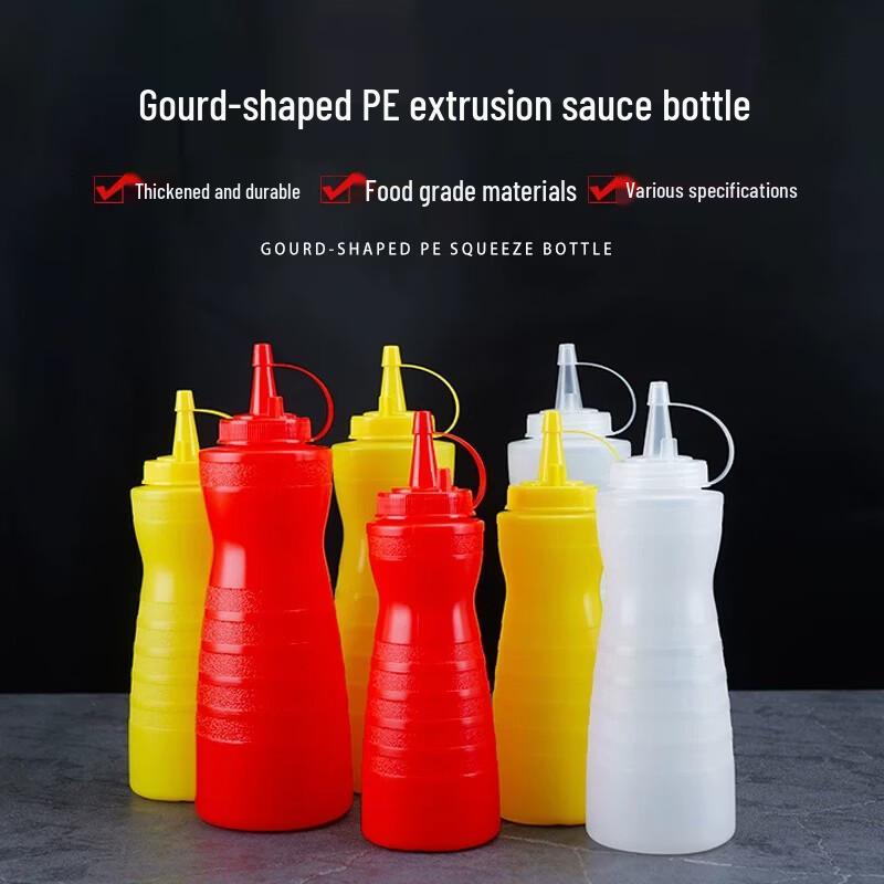 Food Grade Plastic Squeeze Sauce Bottles with Pointed Tip 200ml (3-pack)