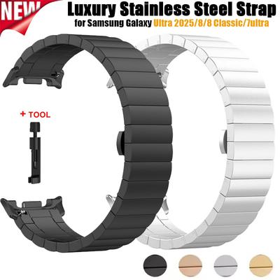 Stainless Steel Strap For Samsung Galaxy Watch 8 44mm 40mm Ultra 2 Metal Bracelet Band For Galaxy Ultra 47mm/8 Classic Watchband
