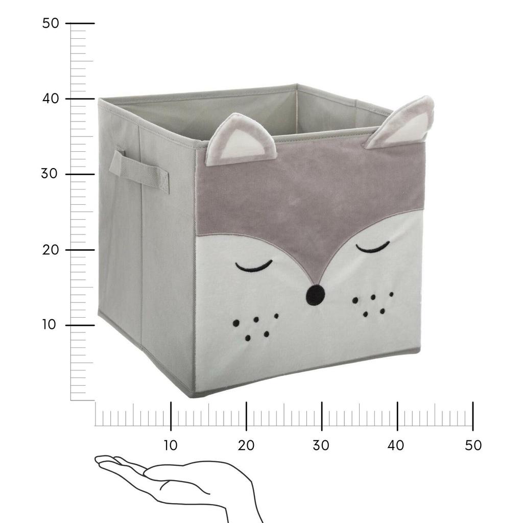 FOX SHELF BOX, Gray, Made of Fabric, 29x29 Cm