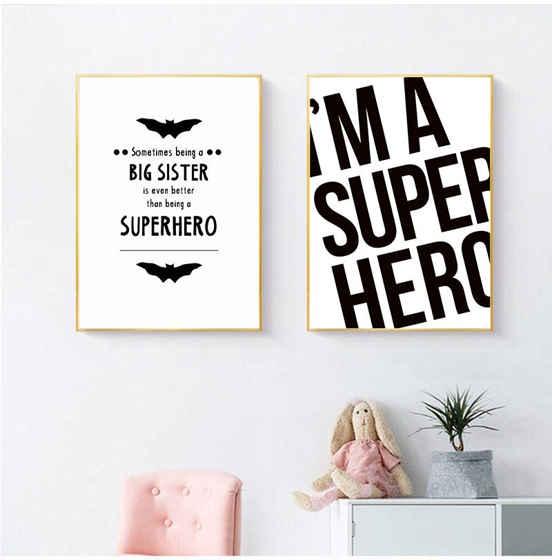COLORFULBOY Super Hero Modern Black White Wall Art Canvas Painting Posters And Prints Wall Pictures For Living Room No Frame