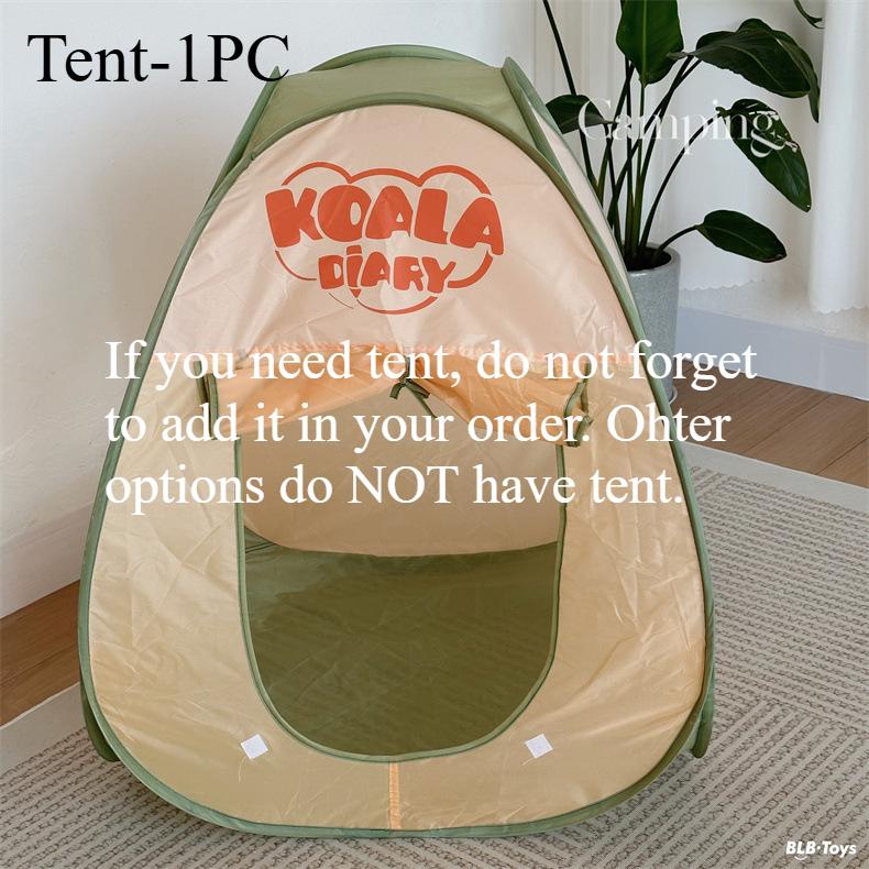 סט קמפינג לילדים צעצוע ערכת מגלה שטח משחק דמיון אוהל אופציונלי מדורה משקפת שעון תיק מתנת יום הולדת לבנים ובנות