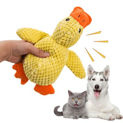 Juguete de peluche de pato calmante para perros, atractivo, con sonido de graznido, ideal para morder y acurrucarse para perros de interior