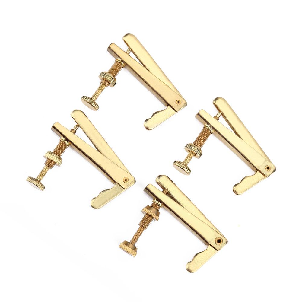 4Pcs Durable Metal Fine Tuners String Adjusters Replacement Parts for 3 4 4 4 Cello(Gold)