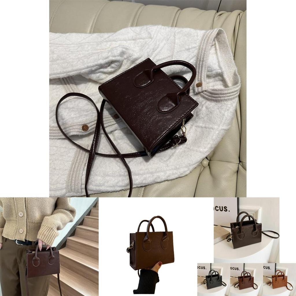 Chic Minimalist Small Handbag For Women Retro Style Soft Pu Casual Crossbody