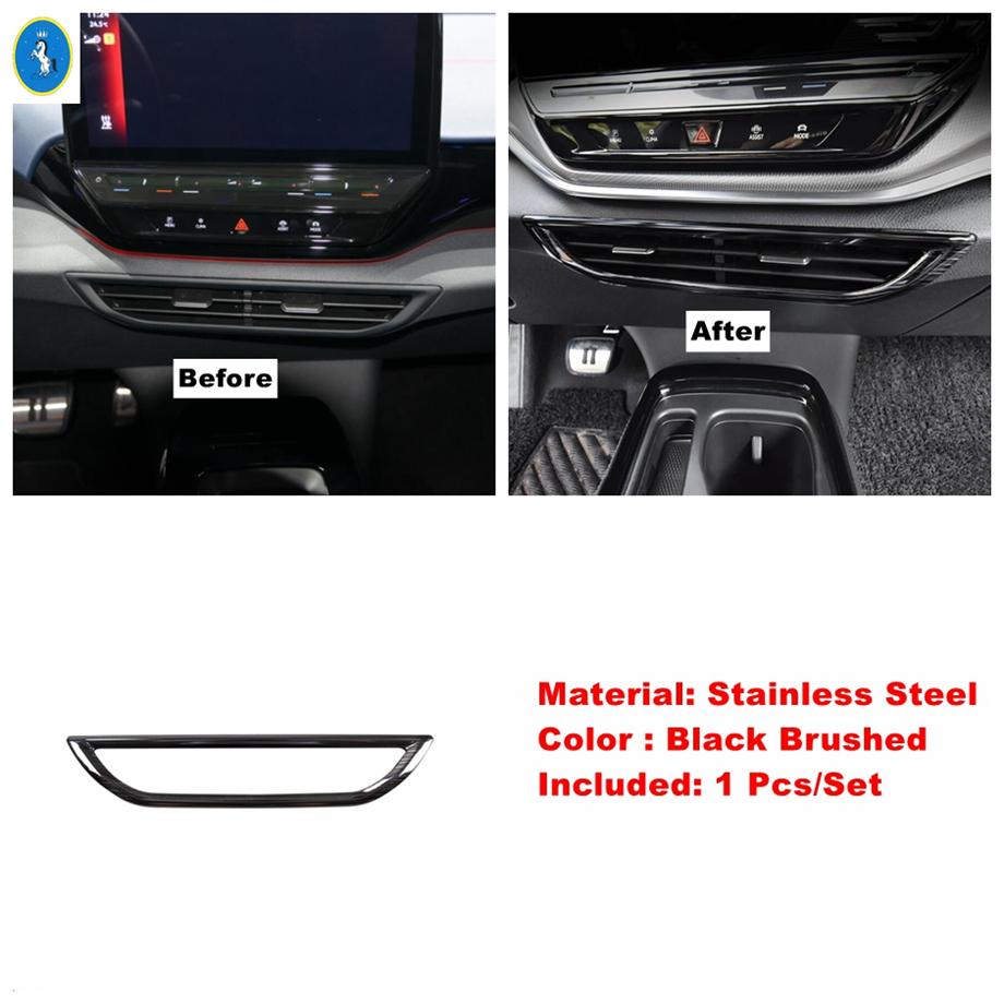 Accessori per Auto Neri Spazzolati Pannello Cruscotto Uscita Aria Vano Braccioli Portabicchieri Pannello Copertura Trim Adatto Per VW ID.4 ID4 - 2024