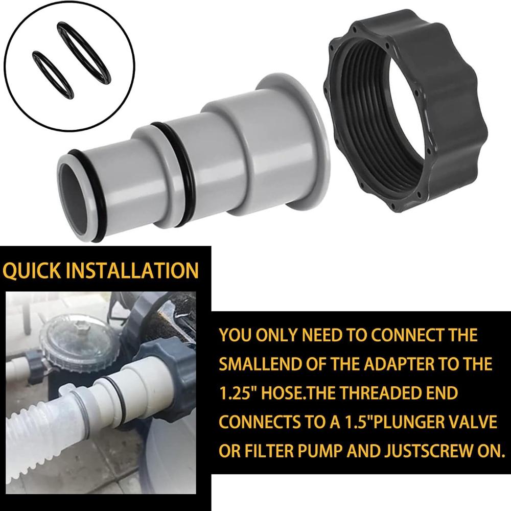 Pool Hose Adapter,Adapter for Pool,Hose Adapter with Inner Thread to Screw,For Ø 32 And 38mm Pool Hose(2pcs)