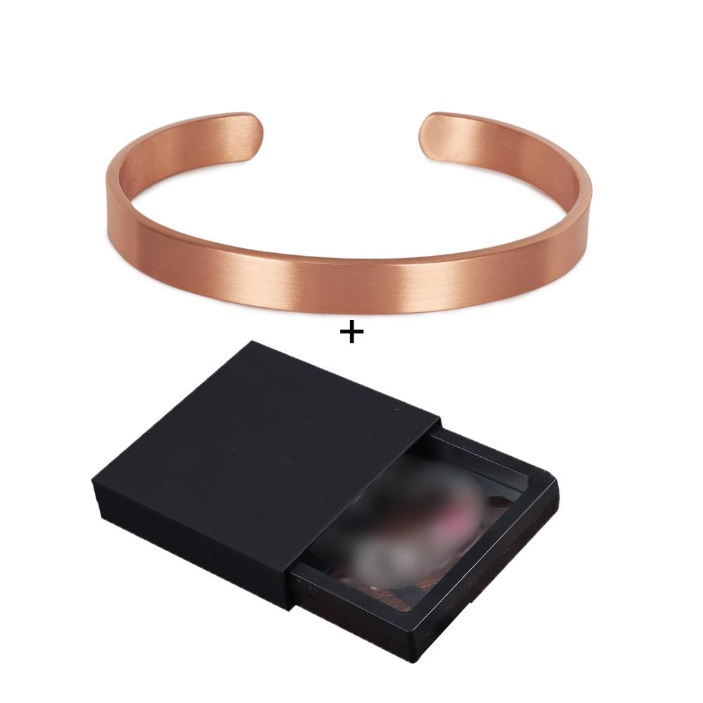Bracciali in Rame Puro per Donne Uomini Unisex Larghezza 8mm Bracciali a Polsino Regolabili Gioielli Femminili Regolabili Rame Solido Morbido